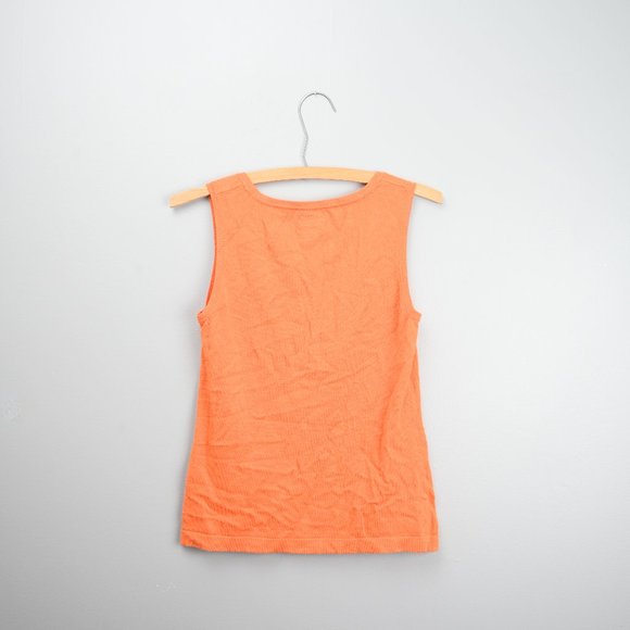 Chico's Sz 0 - Orange Scoop Neck Sweater Tank - Picture 4 of 4
